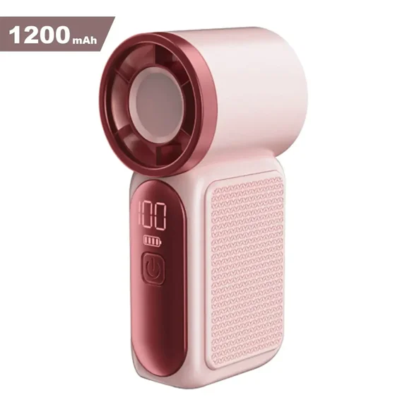 6-Speed Mini Handheld Turbo Fan with LED Display, USB Rechargeable Portable Pocket Fan for Travel, Makeup, and Outdoor Cooling