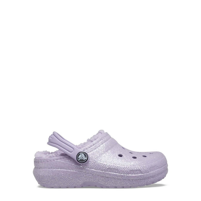 Purple fur online crocs