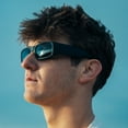 thumbnail image 4 of KACE by ShadyVEU Super Dark Lens Unisex Rectangular Flat Top Wraparound Sunglasses, Black, 4 of 6