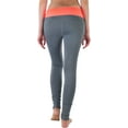 thumbnail image 3 of ToBeInStyle Women's Two Tone Mesh Panel Active Leggings, 3 of 6