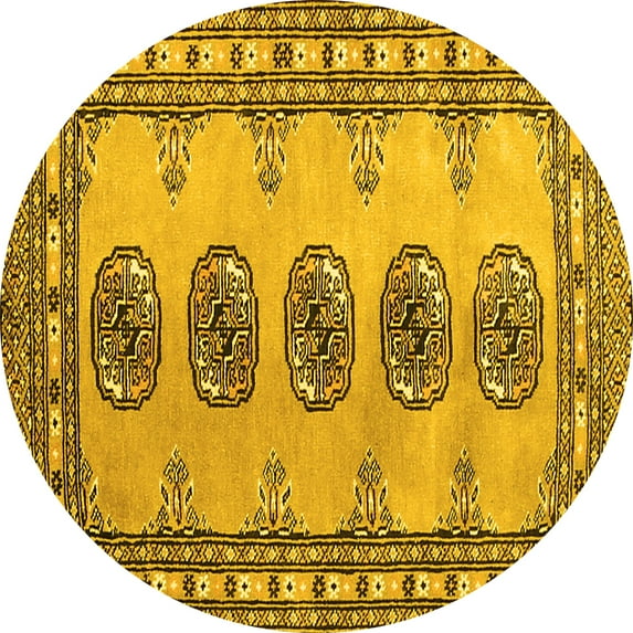 Ahgly Company Indoor Round Southwestern Yellow Country Area Rugs, 5' Round