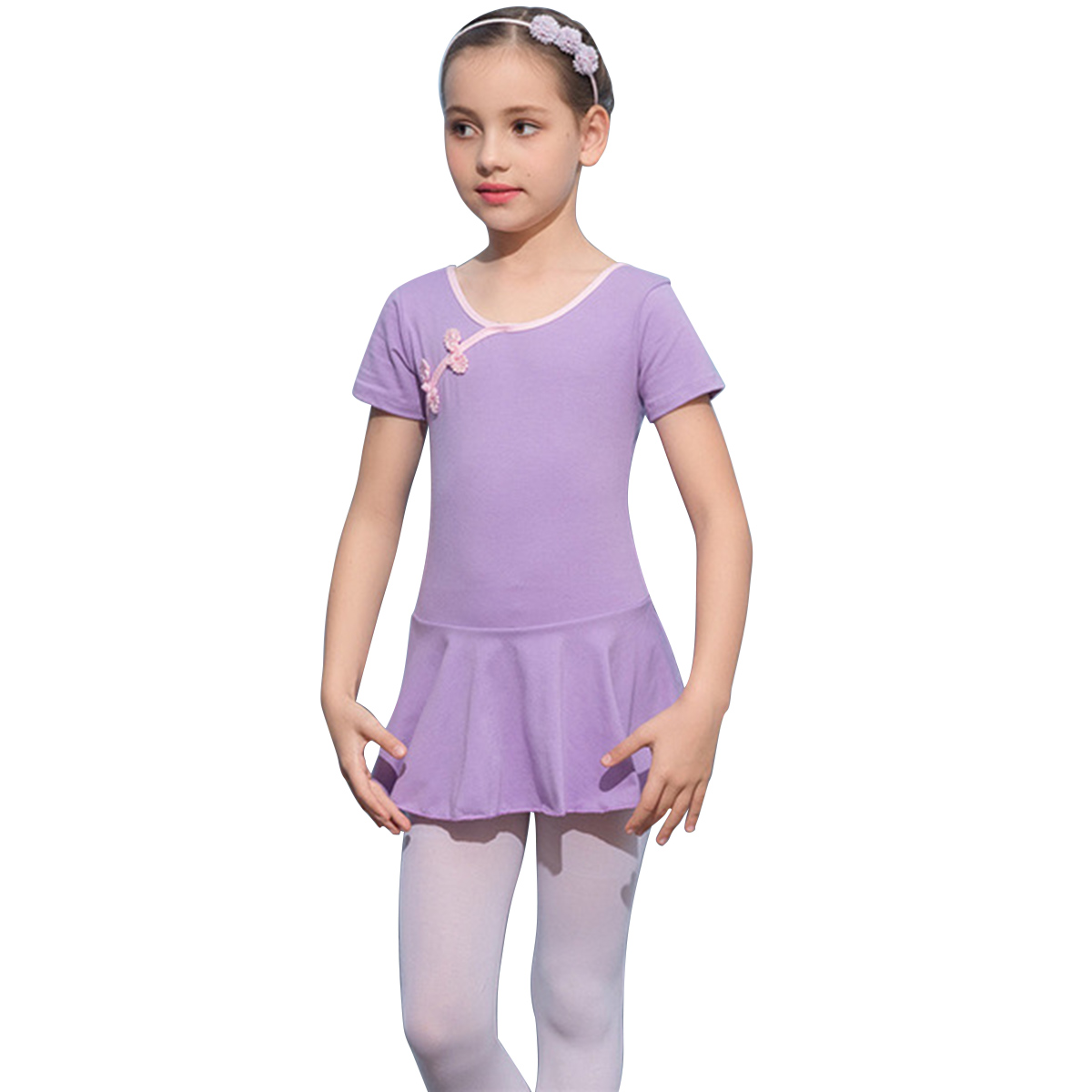 Justaucorps Ballet Femme Manches Courtes - Avec Jupe Maille, Doublure Buste, Pour Danse Classique, Gym, Yoga - 8