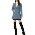 thumbnail image 2 of Abrigo de mujer INSPIRE CHIC de color sólido con solapa de muesca, abotonado de una sola fila, abrigo de invierno en azul polvo claro, talla 2XL, 2 of 5