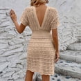 thumbnail image 3 of Deep V Neck Beach Skirt Pattern Hollow Beach Skirt Elastic Waist Selling Beach Cover Up plus Size Cover up Cover Ups for Women Swimwear Romper Swimsuit Cover Ups for Women Sexy Swimsuit Cover up for, 3 of 7