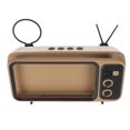thumbnail image 4 of Soporte para teléfono estilo TV, retro, resistente a arañazos, decorativo, para escritorio, para el hogar, dormitorio, color café, 4 of 15