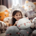 thumbnail image 4 of Muñeco de peluche de gato súper suave y lindo, almohada de gato linda, cama para acompañar a la muñeca durmiente, ojos redondos blancos, 35 cm, 4 of 6