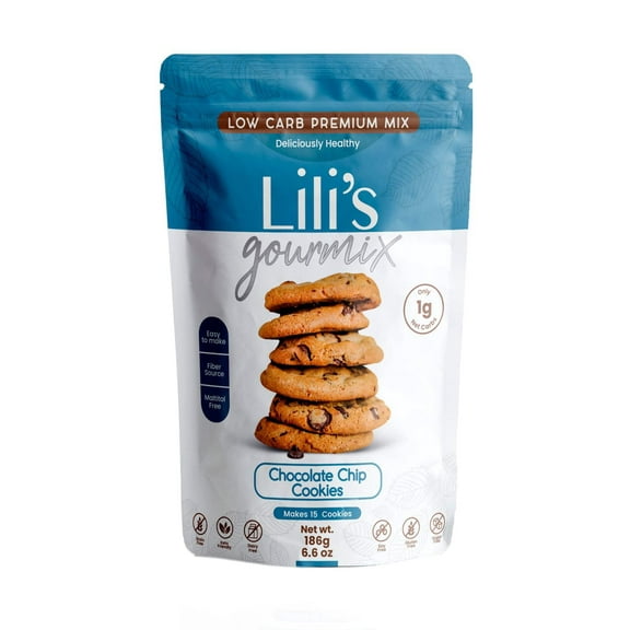 Lili’s Gourmix Chocolate Chip Cookie Mix, Sugar & Gluten Free, Low Carb, Keto 6.6 oz - 186 g