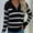 Black, variant on Babysbule Plus Size Womens Sweaters New Arrivals Women's V-Neck Loose Zipper Hedging Casual Stripe Knitting Sweater Tops Clearance Women's Fashion