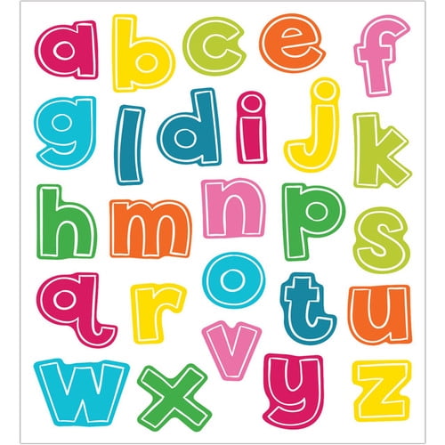 School Pop Alphabet Lowercase Letters Shape Stickers