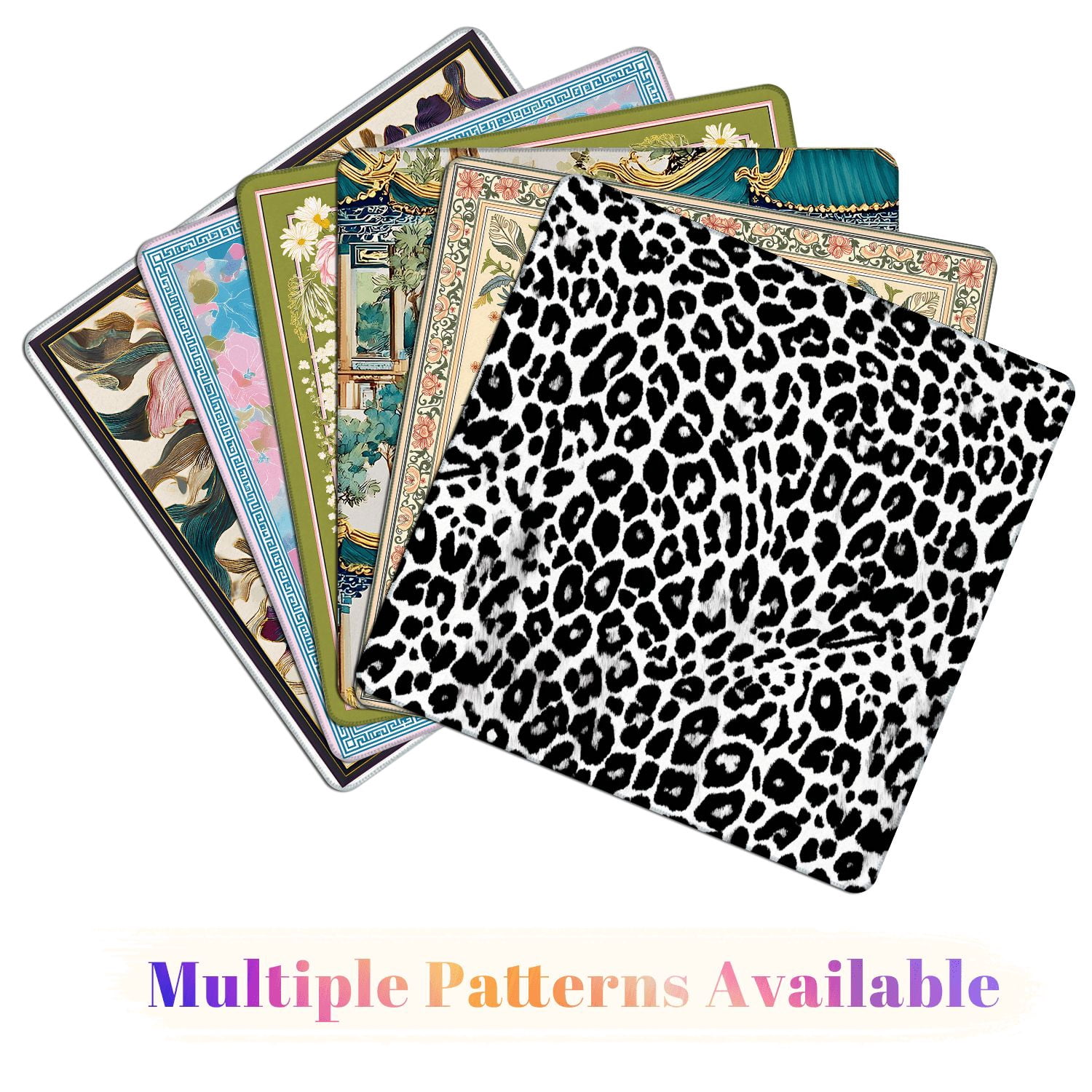 Mahjong Mat 31.5" x 31.5" leopard repeating seamless monochrome black white Non-Slip Noise Reduction American Mahjong Tiles Table Cover for Dominoes Poker Card Board Games Gift