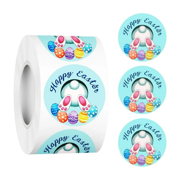 500 etiquetas adhesivas de Pascua para pequeños negocios. Sellos de papel de 25 mm para sobres, cajas y tarjetas de felicitación de Pascua.