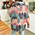 thumbnail image 6 of Womens 3/4 Sleeve Hoodies Vintage Pattern Oversized Pullover Hooded Sweatshirts, 6 of 6