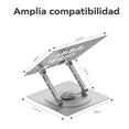 thumbnail image 2 of Base Soporte Laptop Portatil Aluminio Giratoria Plegable, Malubero, Plata con Negro, 2 of 5