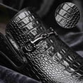 thumbnail image 2 of Men's Crocodile-Embossed Leather Loafers - Slip-On Formal Shoes for Business, & Pointed Toe Casual Footwear Formal Events, 2 of 5