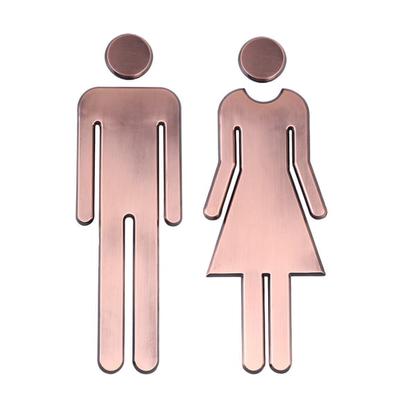 LEORX Toilet Man and Woman Sign Bathroom Sign Bronze 1 Set Practical Indication for Hotel