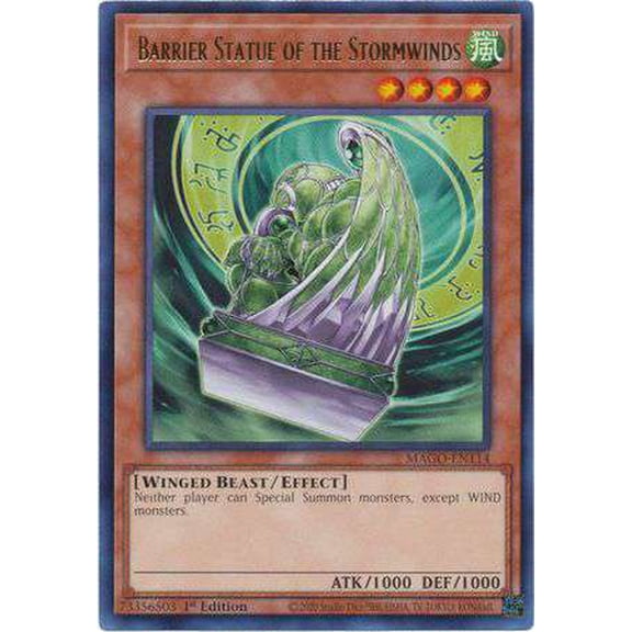 YuGiOh Maximum Gold Rare Barrier Statue of the Stormwinds MAGO-EN114