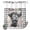 Black, variant on No Hook Shower Curtain, Black Cow Floral Shower Curtains for Bathroom with See Through Top Window, Grey Wooden Farmhouse Animals Waterproof & Washable Bath Curtain Stand Up Stall 36"x72"