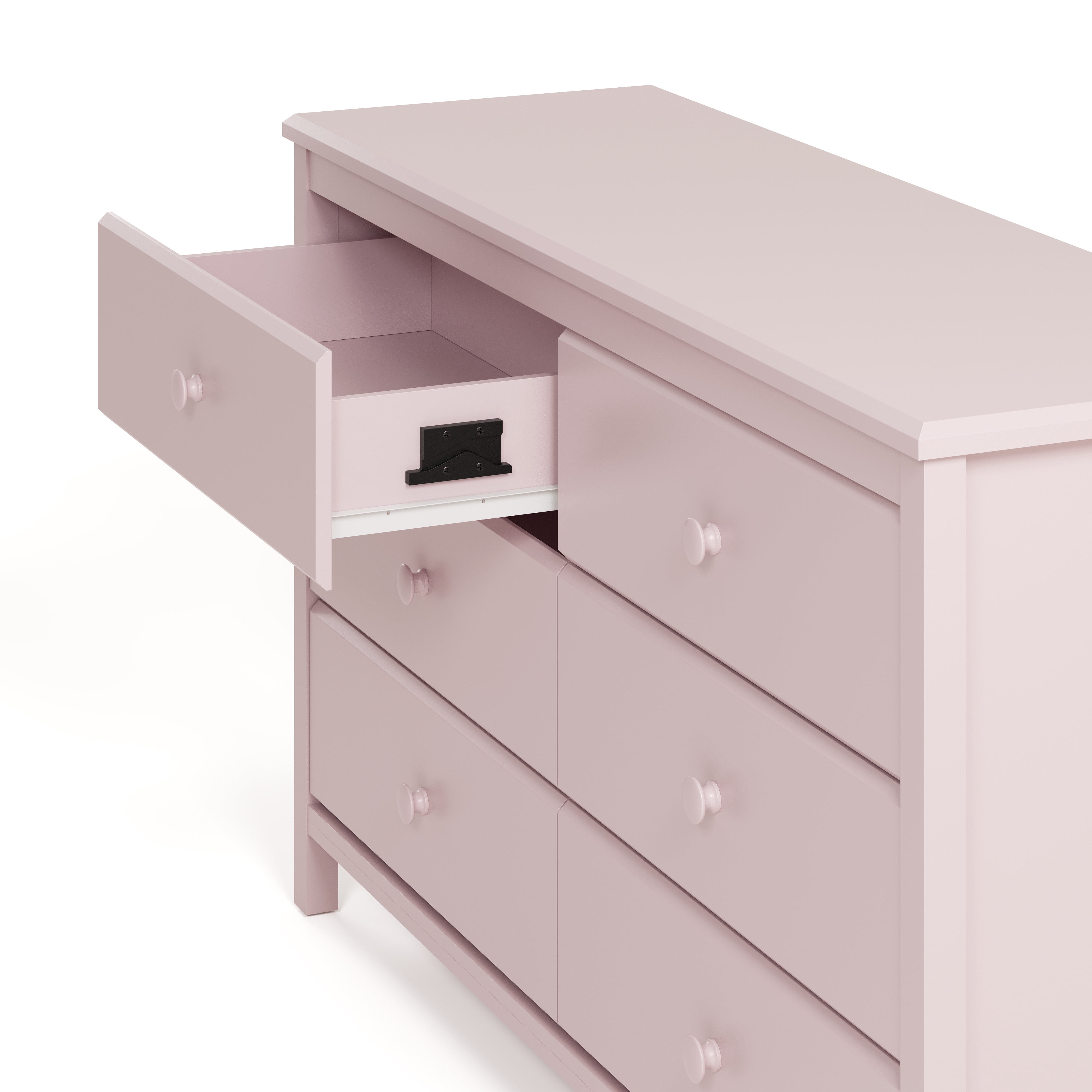 Storkcraft Alpine 6 Drawer Nursery Double Dresser, Blush