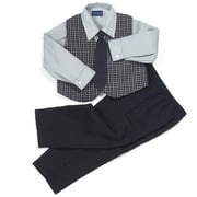4 pc. Black Plaid Vest Set - Toddler Boy