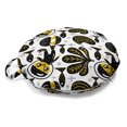 thumbnail image 1 of Fish Round Floor Cushion with Handle, Swimming Deep down in the Ocean Amongst Reef Fish, Decorative Pillow for Living Room & Dorms, 18" Round, Earth Yellow Black and White, by Ambesonne, 1 of 4