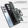 thumbnail image 4 of for Samsung Galaxy S21 Ultra Case with Flexible TPU Screen Protector 2 Pcs, Slide Camera Lens Cover with Kickstand Protective Case for Galaxy S21 Ultra 5G-Dark Green, 4 of 12