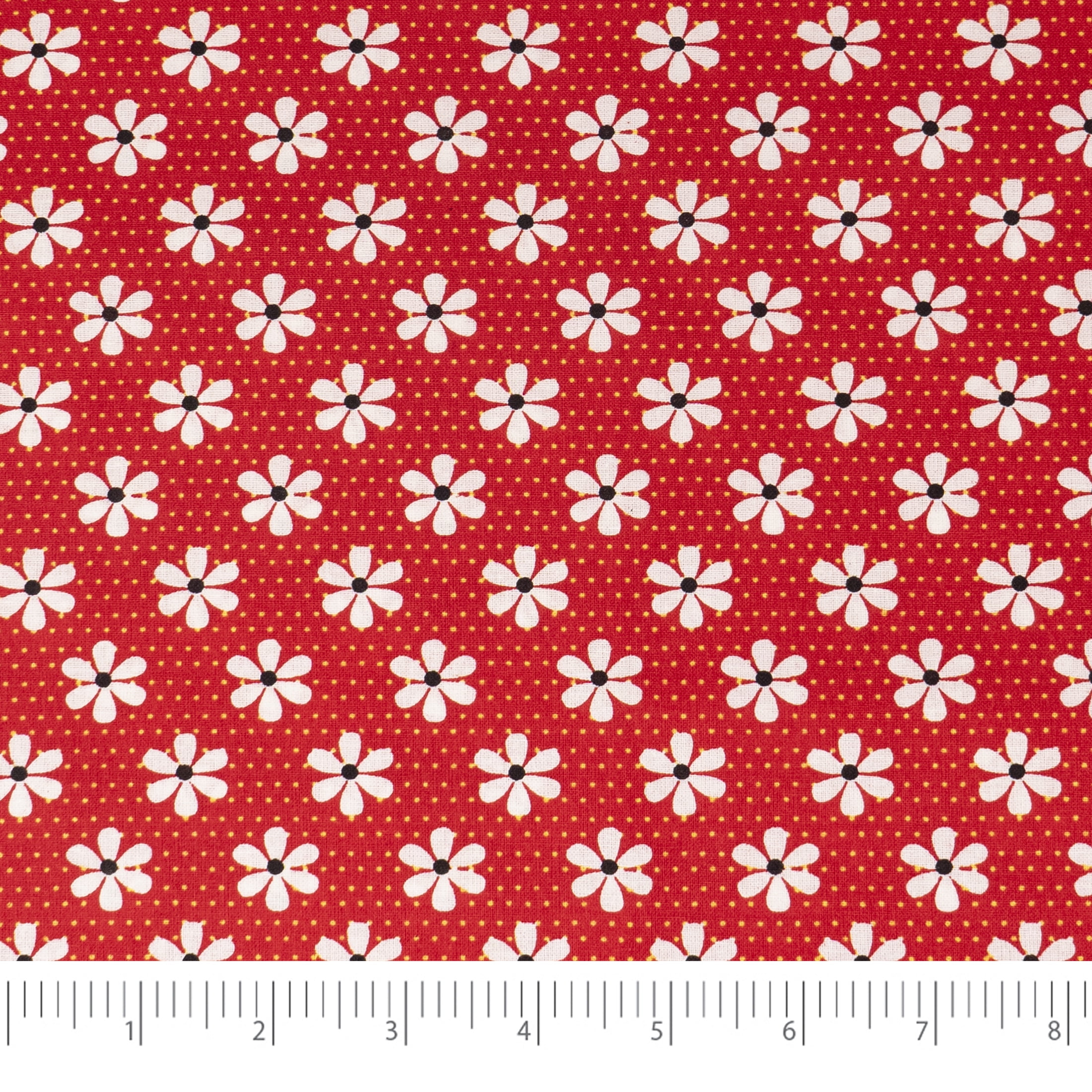 Waverly Inspirations 1 Yard Cut 100% Cotton Prints Fabric, Red Daisy, 44" Wide for Quilting & Sewing