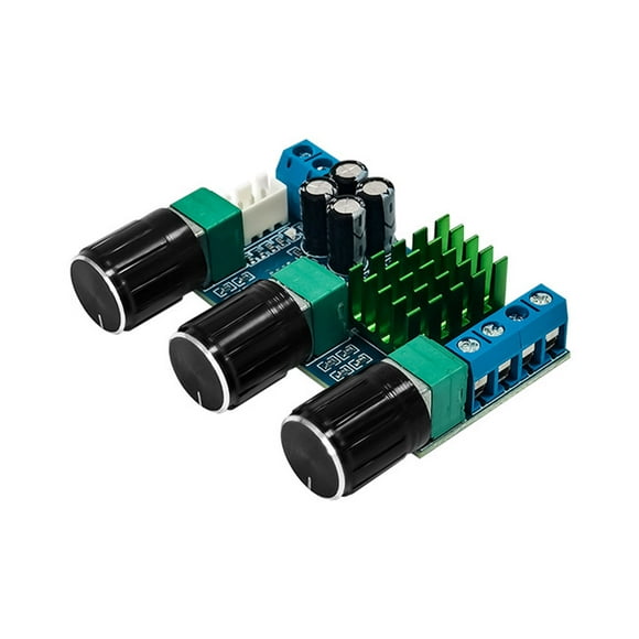 Injueey Placa amplificadora, portátil, desmontable, doble canal, protección contra sobrevoltaje, cc 12-24V, módulo amplificador Digital de TV para el Cables de audio/vídeo