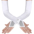 thumbnail image 1 of Long Opera Party 20s Satin Gloves Stretchy Adult Size Elbow Length, 1 of 5