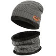 thumbnail image 2 of Men Women Winter Beanie Hat Scarf Set Warm Knit Hat Thick Fleece Lined Winter Cap Neck Warmer,Grey, 2 of 7