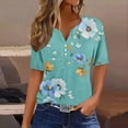 thumbnail image 6 of cocolona Womens Summer Tops 2025 Button V Neck Short Sleeve T-shirts Fashion Casual Loose Dressy Blouse Cute Print Tees S-3XL, 6 of 6