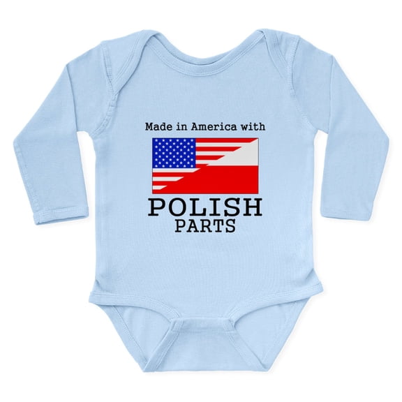 CafePress - Made In America With Polish Parts Body Suit - Long Sleeve Cotton Baby Bodysuit