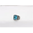 thumbnail image 2 of PAMTIER Men's Stainless Steel Silver Black Vintage Cubic Zirconia Thumb Ring Band Blue Size 7, 2 of 6