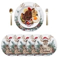 thumbnail image 5 of Ryvnso Christmas Reindeer Round Plate Mats Dining Table Placemat Set of 4 for Holiday Decoration, 5 of 7