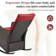 thumbnail image 6 of HOMREST Outdoor Recliner Set of 2, Wicker Reclining Patio Chair with 150°Adjustable Backrest & Extended Footrest & Removable Cushion for Garden, Burgundy, 6 of 7
