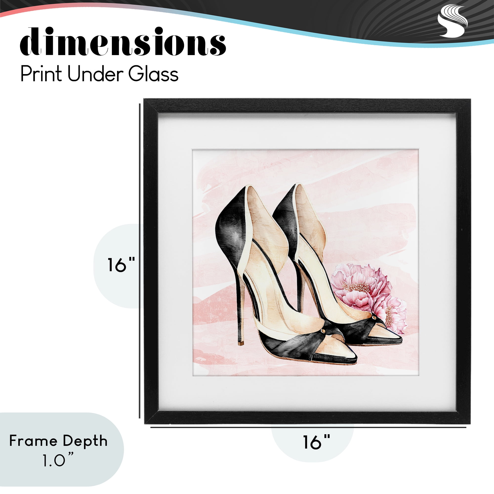 Stupell Industries Glam Time Heels Black Framed Print Under Glass, design by Kim Allen