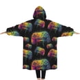 thumbnail image 2 of Oversized Wearable Blanket Hoodie,Colorful Controllers Games Black Pattern Sherpa Blanket Hoodie with Super Pockets,Super Warm Fuzzy Pullover for Women & Men, 2 of 6