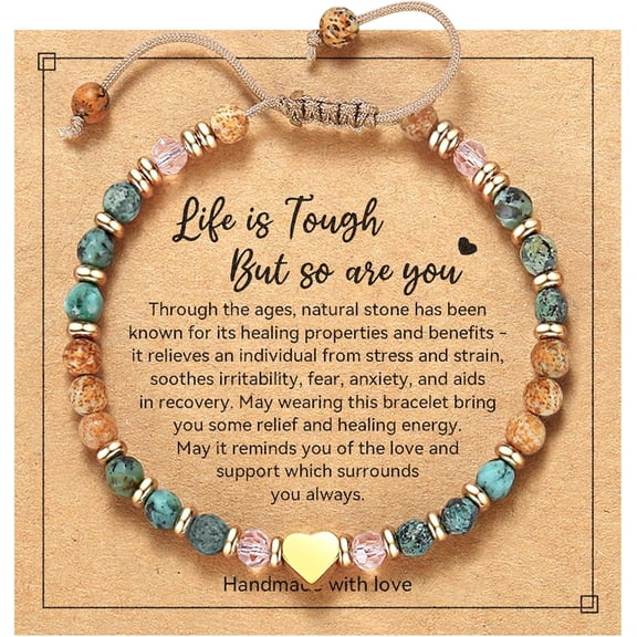 NICKSUN Inspirational Gifts for Women Birthday - Healing Natural Stone Bracelets, Thinking of You Get Well Soon Gifts for Women Friend Sister