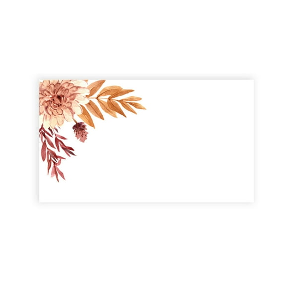 Koyal Wholesale Autumn Dried Florals Place Cards for Wedding Party Tables, Seating Name Place Cards for Holders, 60 Pack