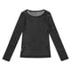 thumbnail image 4 of Camisa de manga larga transparente con malla brillante para mujer - Blusa negra transparente, abotonada, ideal para fiestas y salidas nocturnas, 4 of 7