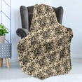 thumbnail image 4 of Gothic Soft Flannel Fleece Throw Blanket, Chest Bones Ribcage Flowers Butterflies Autumn, Cozy Plush for Indoor and Outdoor Use, 50" x 70", Pale Mustard Dark Tan, by Ambesonne, 4 of 5