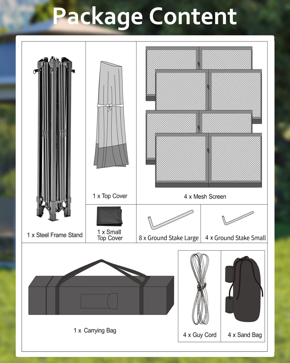 11x11ft Heavy Duty Pop Up Outdoor Gazebo Tent – Double Roof, Mosquito Netting, Water & UV Resistant, Sturdy Metal Frame, Easy Setup – Patio, Garden, Backyard, Deck