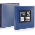thumbnail image 1 of Extra Large Leather Cover Wedding Family Photo Album, Holds 500 6x4"/10x15cm Photos, Blue, 1 of 4