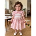 thumbnail image 5 of BemeyourBBs Toddler Baby Girl Birthday Dress 1 2 3 4 5 Years Old Birthday Outfit Cute Goose Cake Short Sleeve Doll Collar A-line Dresses Spring Summer Smocked Dress Clothes, 5 of 9