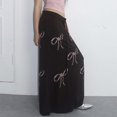 thumbnail image 4 of Summer Dresses Vintage Print Drawstring Lace Up Skirt Sweet A Line Midi Slimming Spring Dress Brown S, 4 of 4