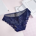 thumbnail image 4 of Eashery Womens Panties Plus Size Low Waist Lace Cutout Women Thong Dark Blue XL, 4 of 5