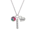 thumbnail image 2 of Delight Jewelry Silvertone Multicolored Peace Sign Always My Mother Bar Zoe Necklace, 2 of 4