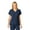 Navy, variant on W123 Women's Flex Back Stylized V-Neck Scrub Top, Caribbean Blue, XS Womens