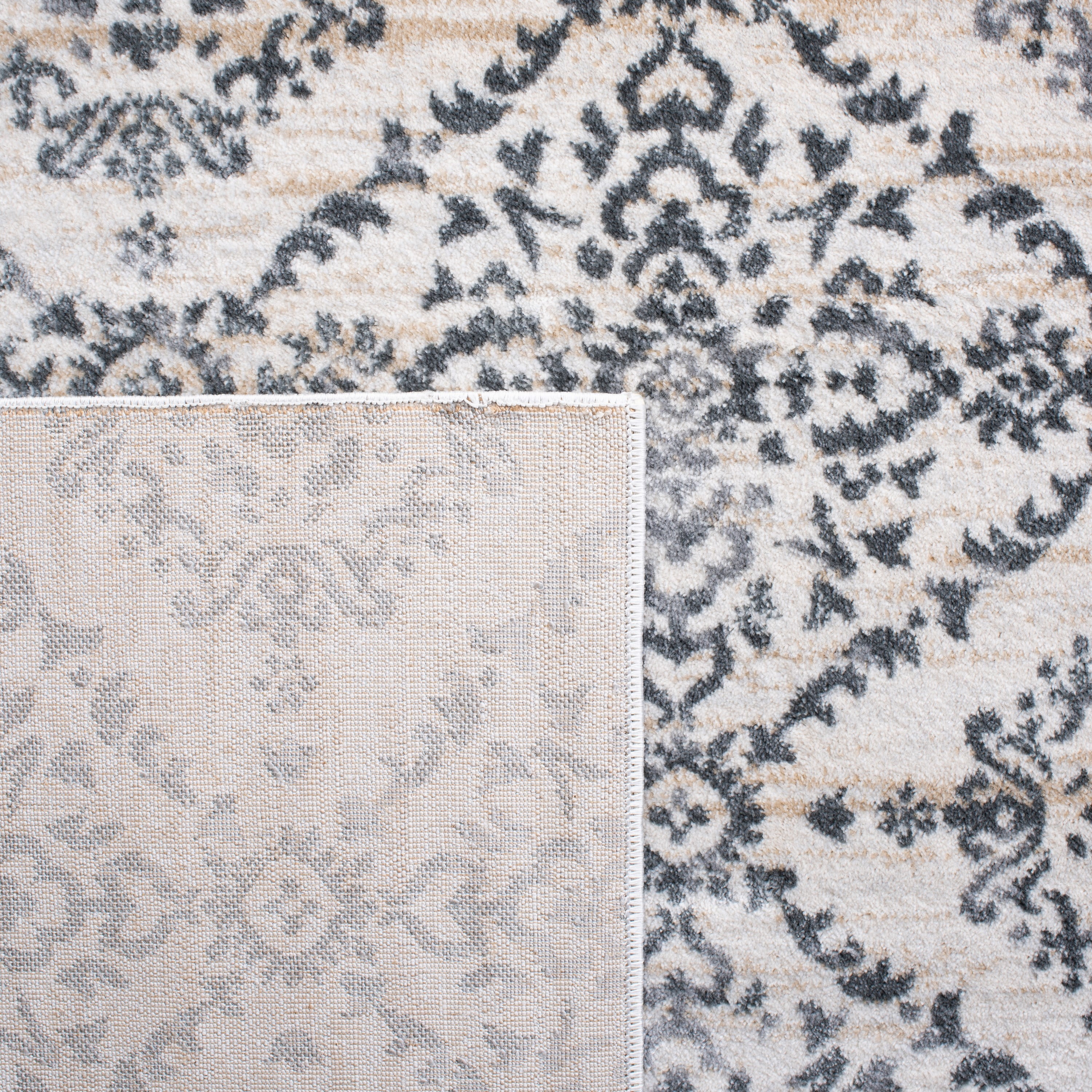 SAFAVIEH Martha Stewart Isabella Diamond Area Rug, Cream/Grey, 9' x 12'