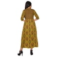 thumbnail image 4 of Moomaya Printed Roll Up Sleeve Long Kurti Front Slit Tunic Dress For Women, 4 of 5