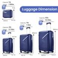 thumbnail image 4 of 4 Piece Luggage Set, Expandable Lightweight Suitcase Set with 360° Double Spinner Wheels Integrated TSA Lock, Blue (14/20/24/28), 4 of 7
